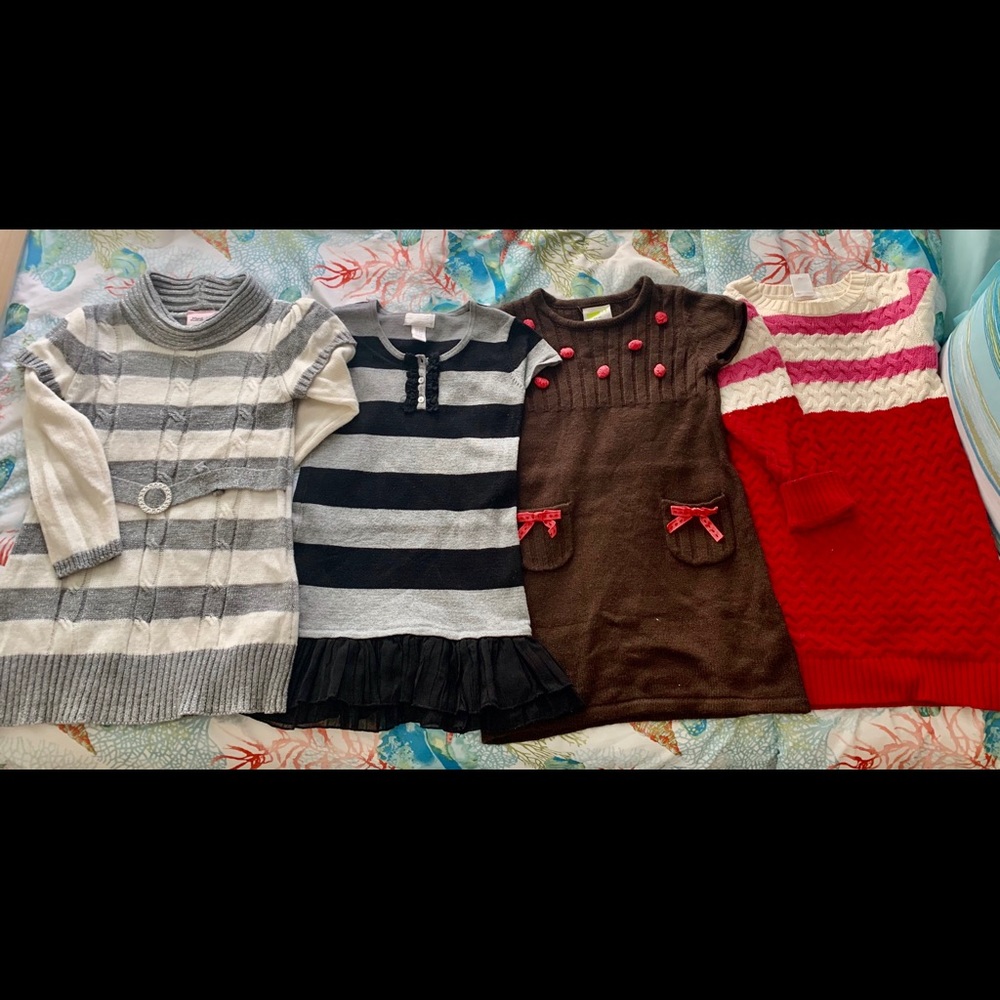Sweater dresses, set of 4.
